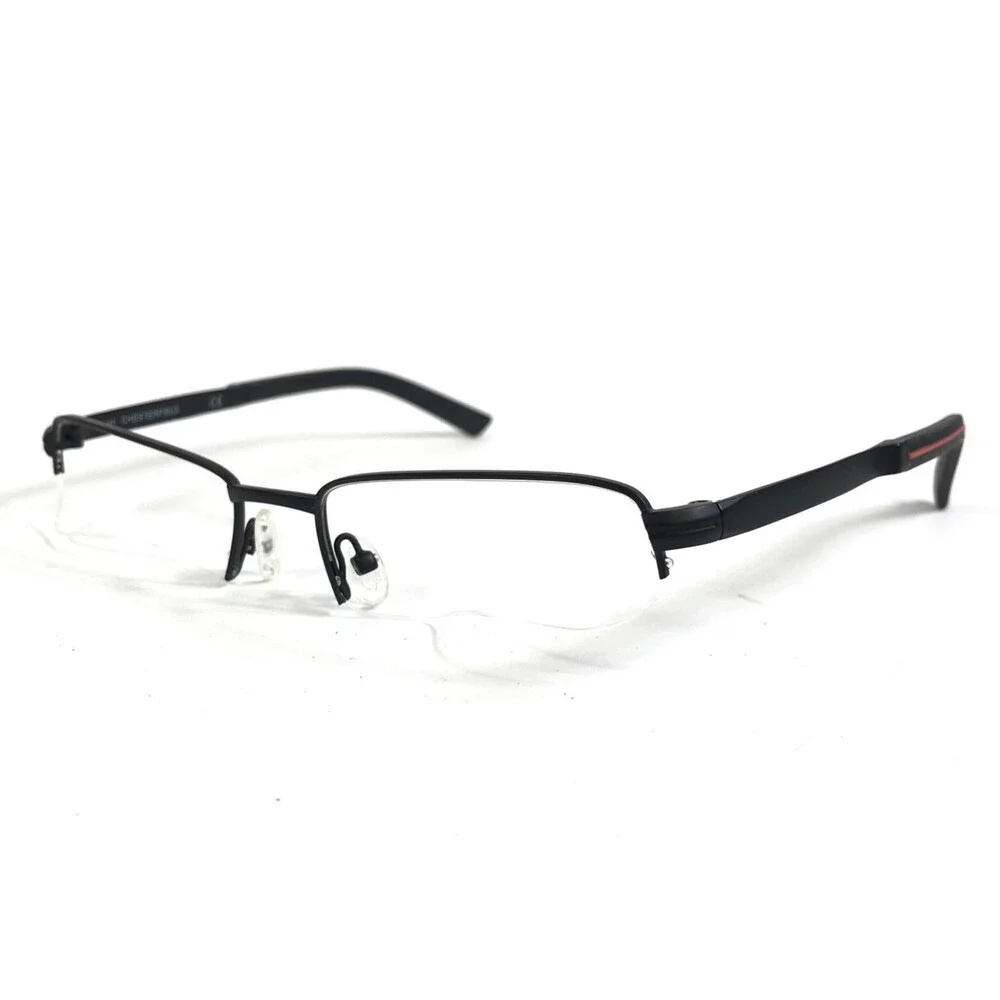 Chesterfield Eyeglasses Frames CH863 0003 Black Rectangle Half Rim 55-18-145